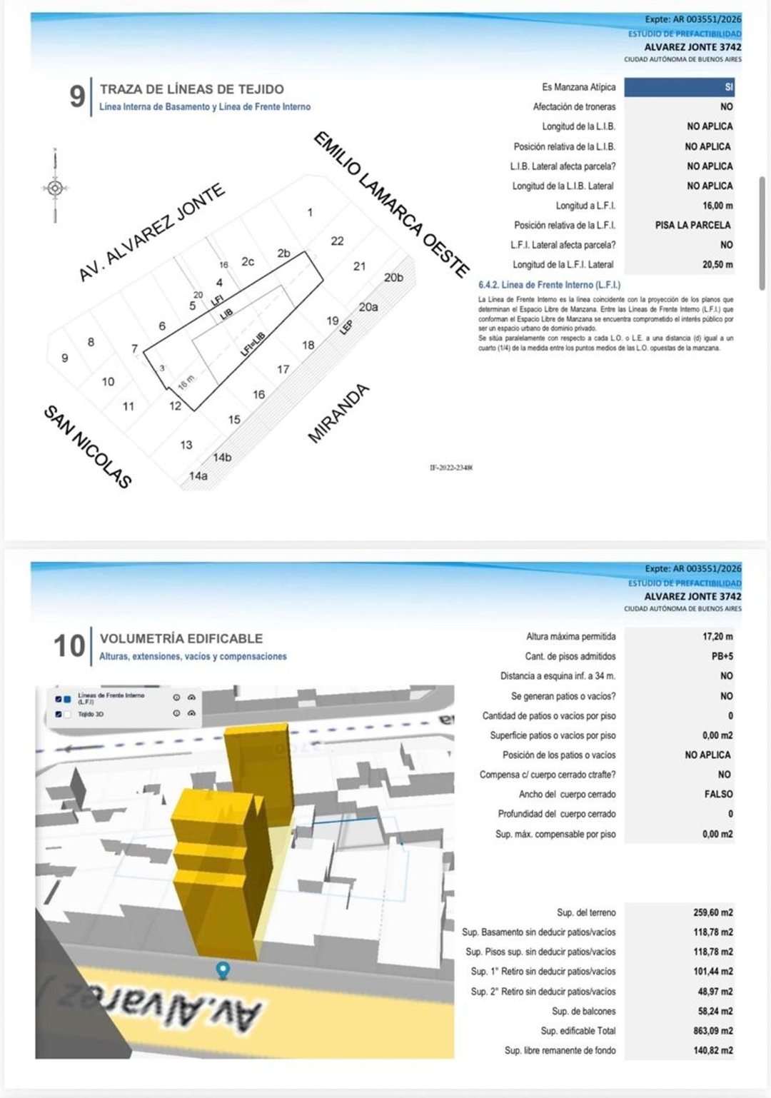 Lote Av. Jonte · 688 m² homog. · Plusvalía mín.