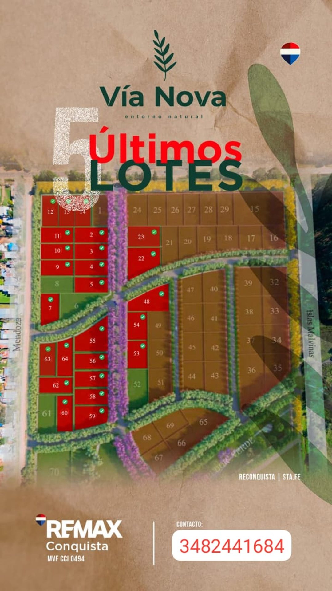 SE VENDEN LOTES EN RECONQUISTA, VIA NOVA- L.8