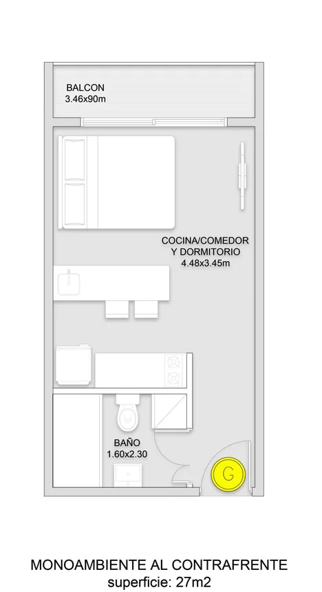 Monoambiente en venta en Monserrat